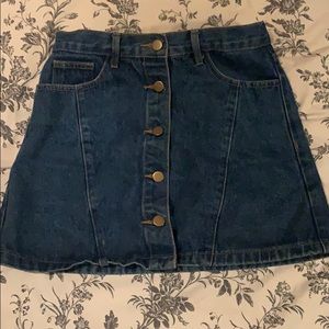 Button-up denim skirt